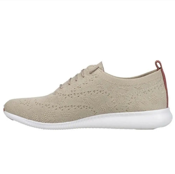 COLE HAAN ZERØGRAND STITCHLITE WINGTIP OXFORD SNEAKER, GRAYISH TAUPE 9.5B - Picture 2 of 14